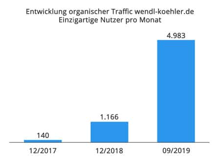 Traffic Entwicklung Case Study Seo Website