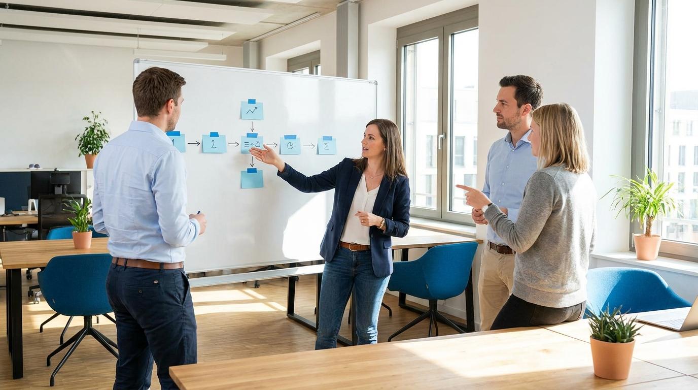 SEO oder GEO zuerst: B2B-Team priorisiert eine Roadmap im Meeting